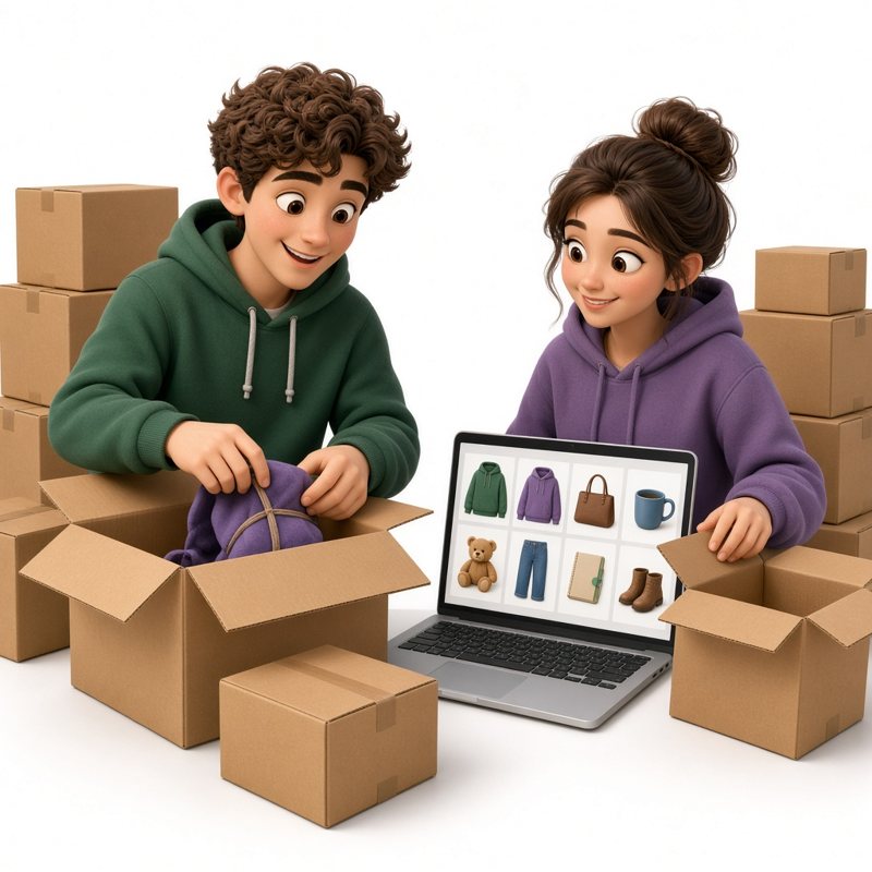 Tvorba e-shopu – kreslená ilustrácia